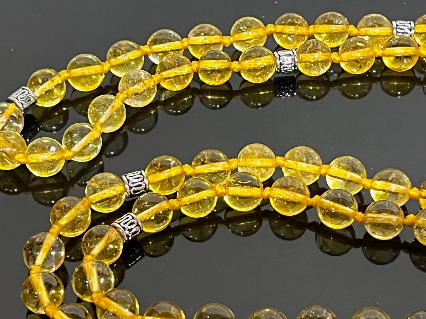 SOLIS Citrine Mala Necklace | Abundance & Clarity | Root & Solar Plexus Chakra | November Birthstone