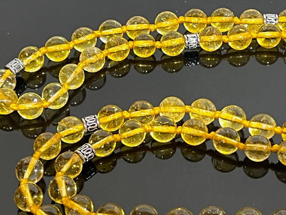 SOLIS Citrine Mala Necklace | Abundance & Clarity | Root & Solar Plexus Chakra | November Birthstone