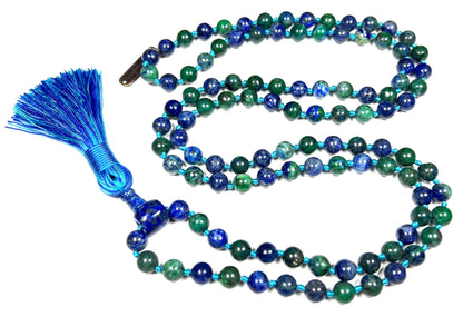 Celestial Insight | Azurite Mala Necklace | 108 Beads | AJNA & CELESTA Collection