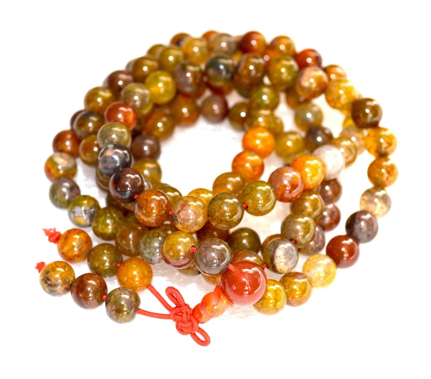 Heart chakra mala Dragon Vein Agate mala beads necklace Reiki Healing Stretch necklace 8mm 108 Buddhist prayer beads Tibetan beads w/free velvet mala Pouch/love Abundance Child birth