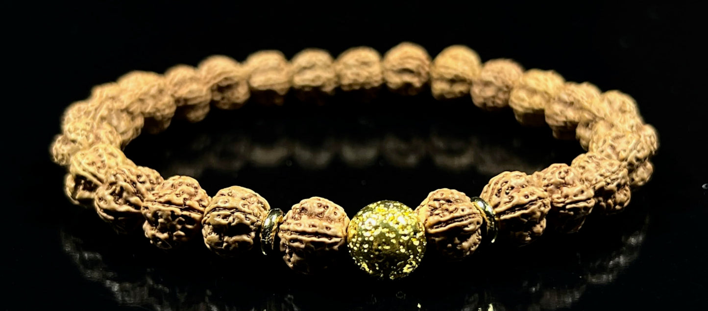 Lava Rock  & Rudraksha Bracelet  | Throat & Root Chakra Healing | Taurus & Libra