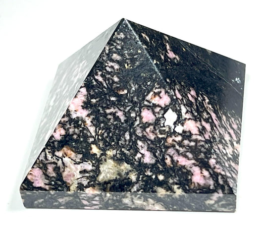 Rhodonite Crystal Pyramid | 2-Inch Heart Healing Stone | TATTVA Collection