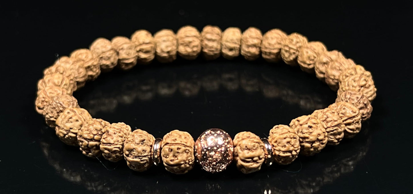 Lava Rock  & Rudraksha Bracelet  | Throat & Root Chakra Healing | Taurus & Libra