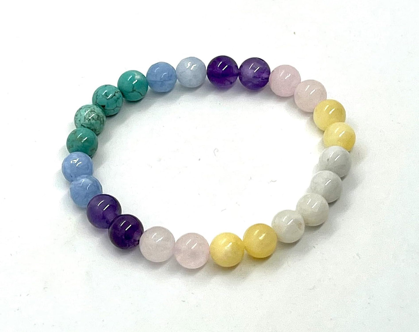 Pisces Birthstone Bracelet - Zodiac Sun Sign Gemstone Beaded Stretch Wristband