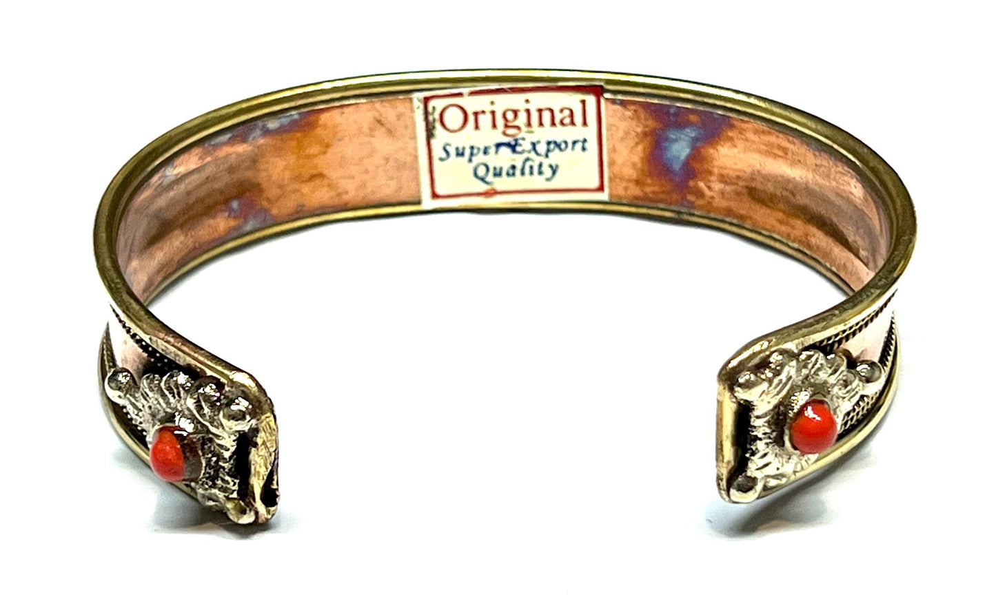AWAKEN YOUR KUNDALINI Hare Krishna Copper Brass Cuff Bangle Bracelet - 14 mm Wide - Taurus Birthstone - Virgo Astrological Sign - Root Chakra Jewelry