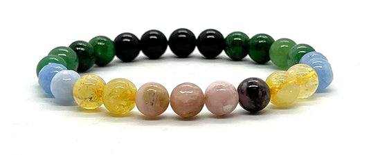Cultivate Harmony & Find Balance: Libra Birthstone Bracelet (8mm) - Multi-Chakra Alignment - Wrist Size 7.5 Inches