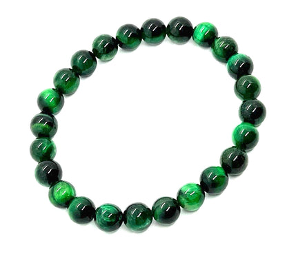 Tiger's Eye Stretch Bracelet – 8mm Beads – Multicolor Options – Solar Plexus Chakra & Zodiac Birthstones – Meditation Jewelry