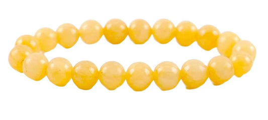 Calcite Beaded Stretch Bracelet | Cancer Birthstone Jewelry | Balance & Positivity