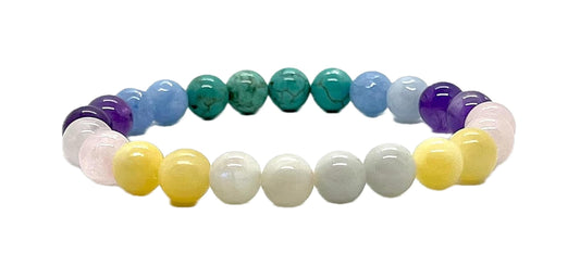 Pisces Birthstone Bracelet - Zodiac Sun Sign Gemstone Beaded Stretch Wristband