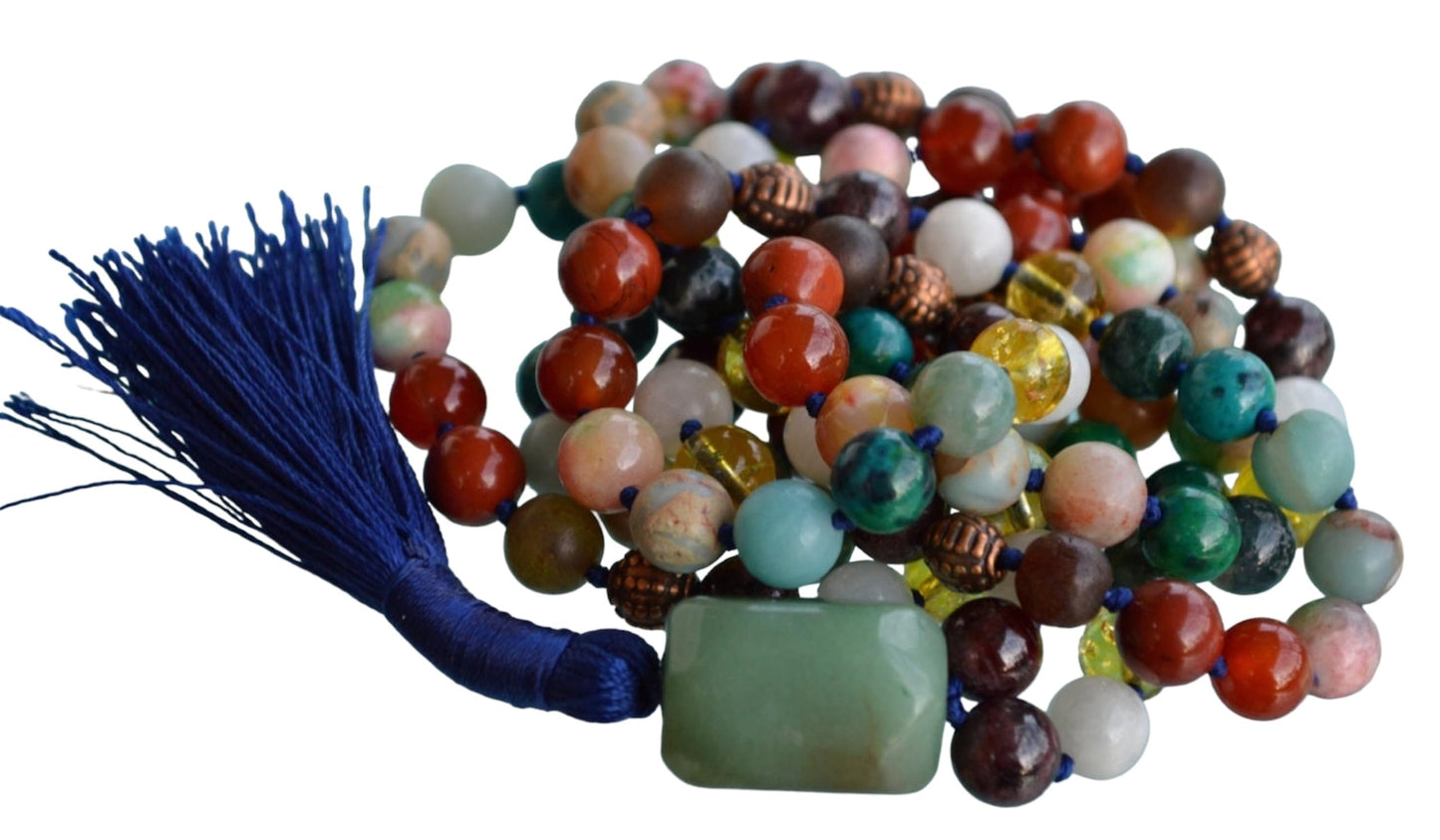 Ultimate Virgo Zodiac Mala Necklace | 108 Hand-Knotted Beads | ASTRA Collection