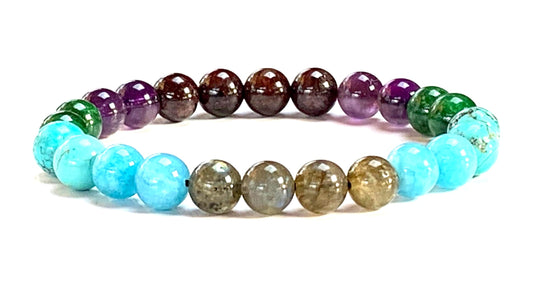 Aquarius Birthstone Stretchable Bracelet (8mm Bead Size) - Embrace Your Aquarian Spirit