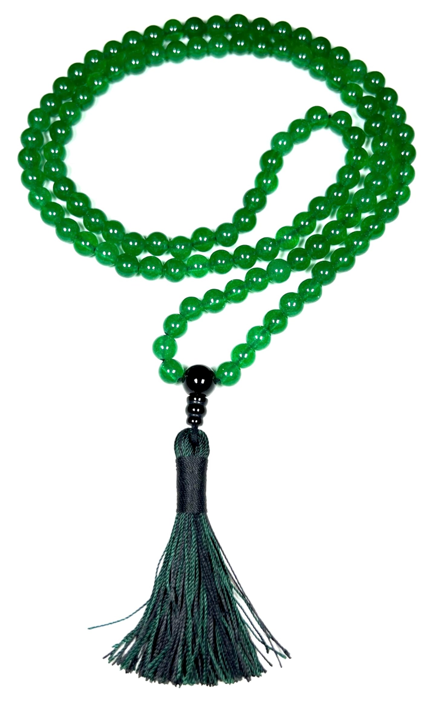 Handmade Agate Mala Beads Necklace with Black Onyx Guru Bead – 108 Beads – 8mm – Multicolor Options – Chakra Balancing & Zodiac Birthstone – Meditation Jewelry