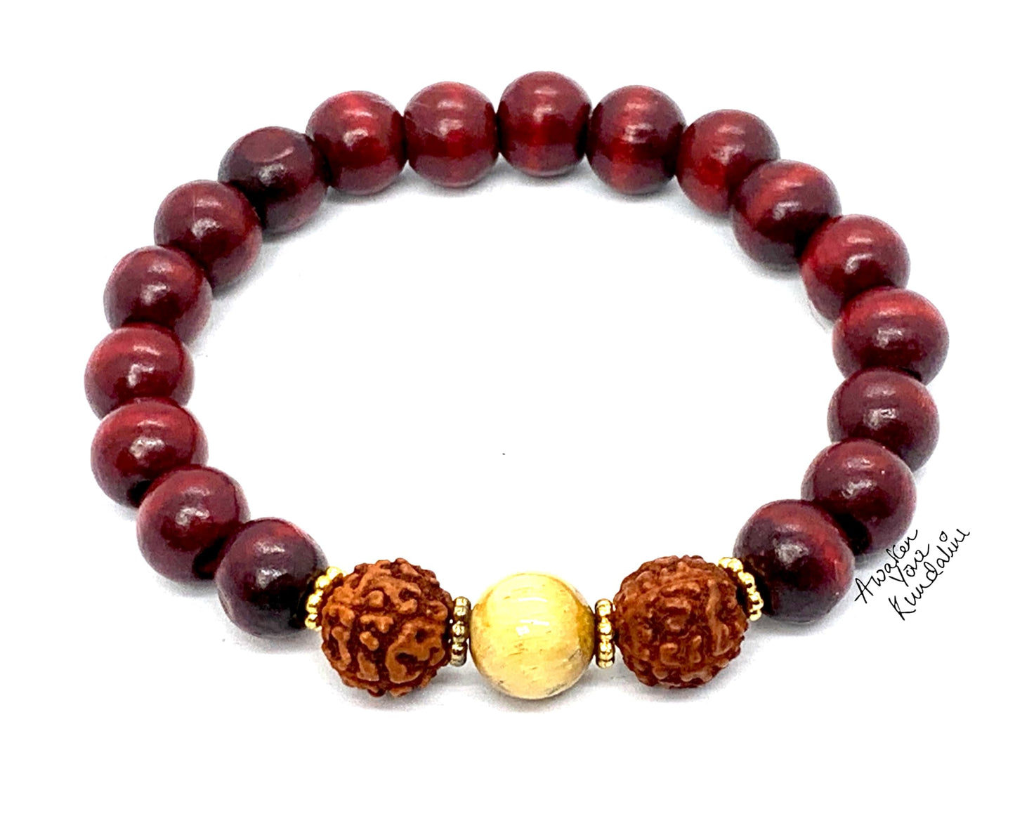 Rosewood with Tiger’s Eye & Rudraksha Bracelet | ARANYA Collection