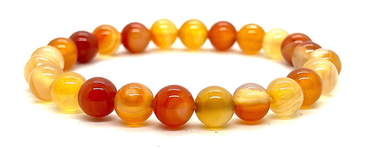 Natural Carnelian Stretch Bracelet – Sacral Chakra Healing for Confidence, Sensuality & Creative Flow | VESTA Collection
