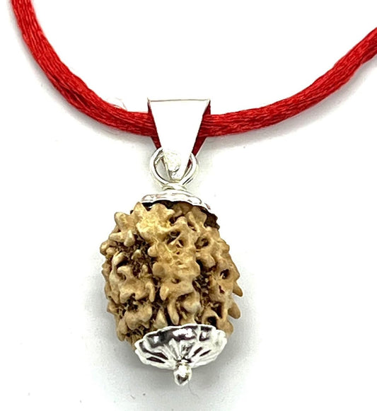 Embrace Creativity & Positivity: Handmade Certified 3 Mukhi Rudraksha Pendant Necklace - Cancer Birthstone - Solar Plexus & Sacral Chakra Alignment