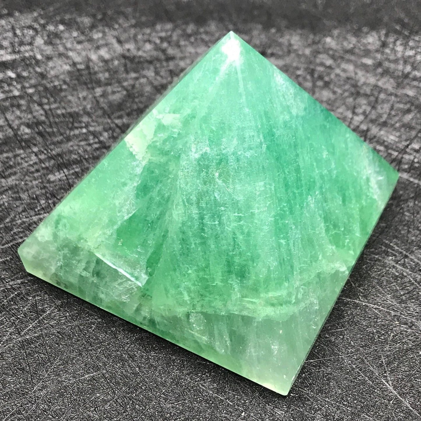 Green Fluorite Crystal Pyramid | 2-Inch Clarity Stone | TATTVA Collection