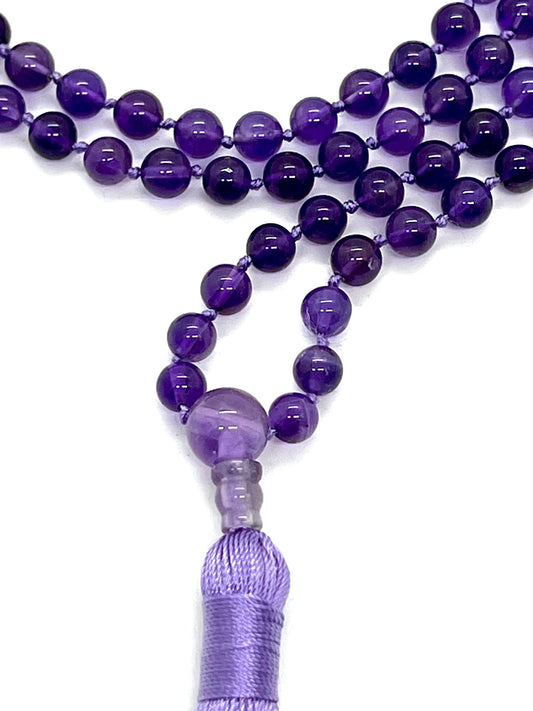 Amethyst Mala Necklace | 108 Beads | SOMA + AJNA Collection