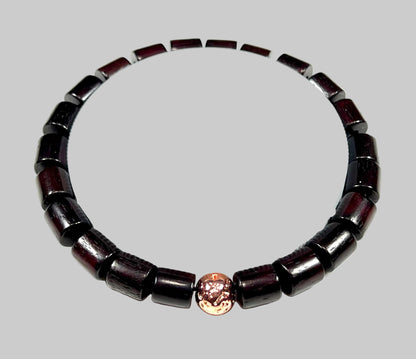 Rosewood & Rose Gold Bead Bracelet | ARANYA Collection
