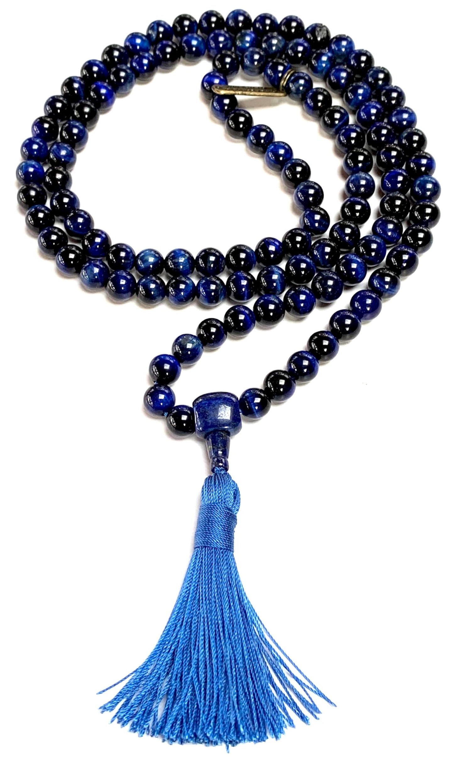 Tiger's Eye Mala Necklace – 8mm 108 Beads – Multicolor Options – Solar Plexus Chakra & Zodiac Birthstones – Meditation Jewelry