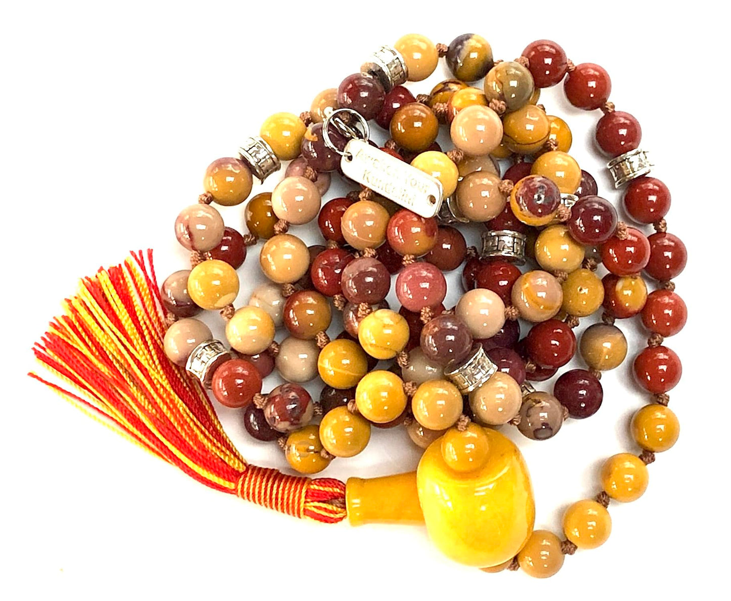 Hand-knotted Mookaite Mala Necklace, 8mm 108 Beads, Root Chakra Healing