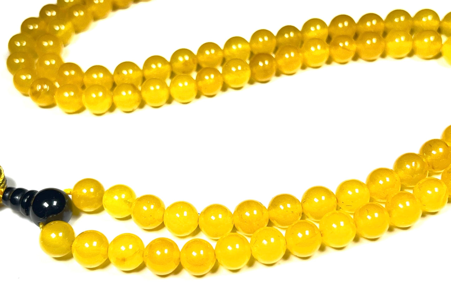 Handmade Agate Mala Beads Necklace with Black Onyx Guru Bead – 108 Beads – 8mm – Multicolor Options – Chakra Balancing & Zodiac Birthstone – Meditation Jewelry