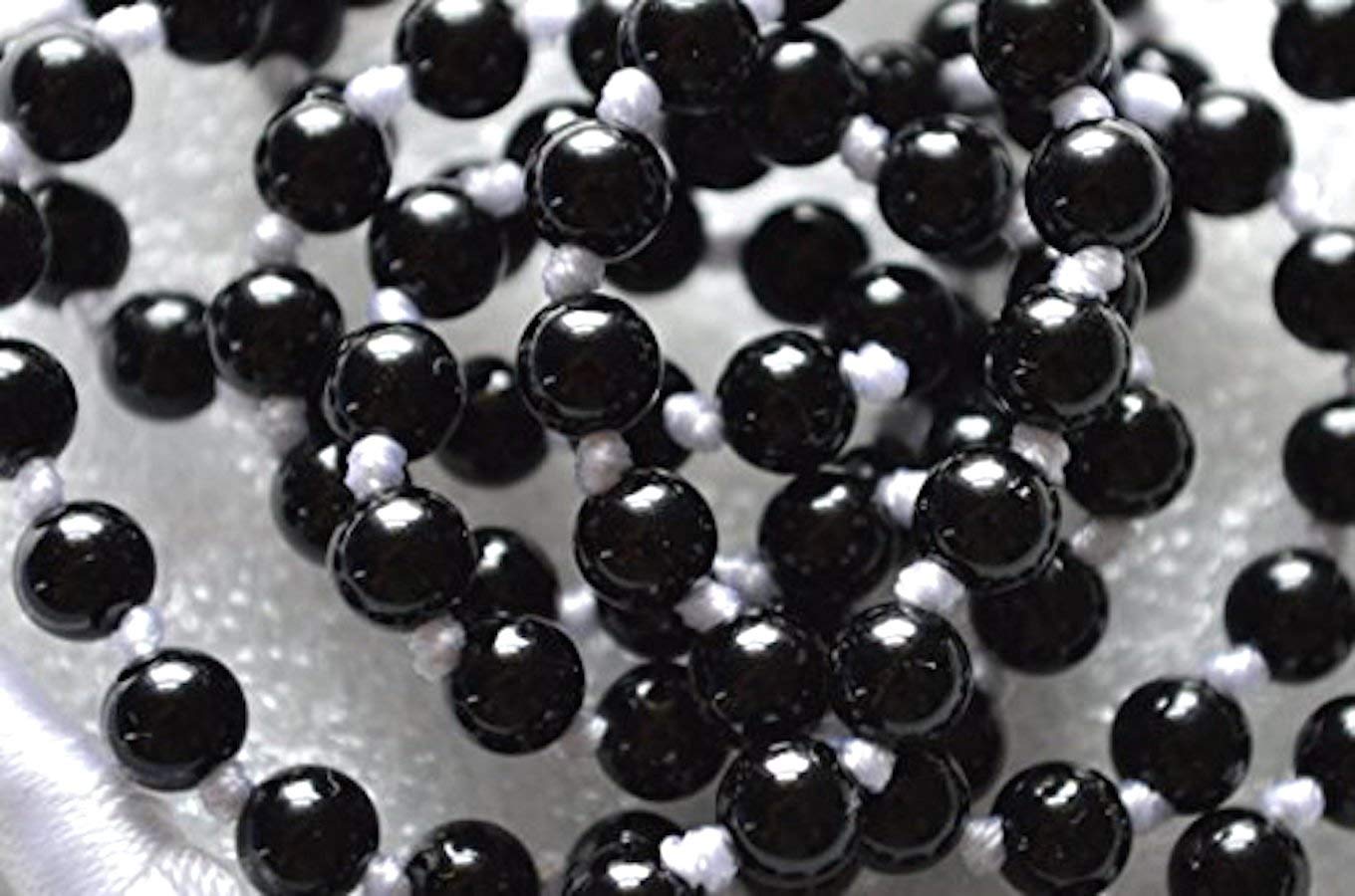 VESTA Black Tourmaline Mala Necklace | 108 Hand-Knotted Beads for Grounding, Protection & Root Chakra Healing | Capricorn Birthstone | Handmade in USA