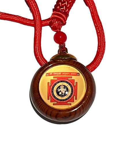 Sri Panch Mukhi Hanuman with Sri Yantra - Dual Yantra Kavach Amulet for Protection, Power, Fame & Enhanced Energy