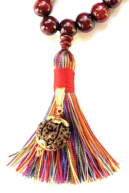 Rosewood Mala Beads Necklace with Rudraksha | ARANYA Collection