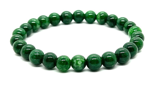 Green Jade Stretch Bracelet | Birthstone for March | Pisces & Aries Sun Sign | Heart Chakra