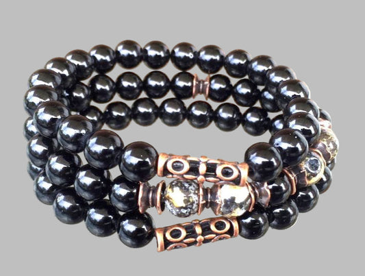 Black Tourmaline Set of 3 Bracelets | VESTA Collection