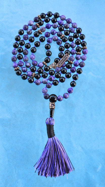 Black Tourmaline Mala Necklace | 108 Beads | VESTA Collection by AYK
