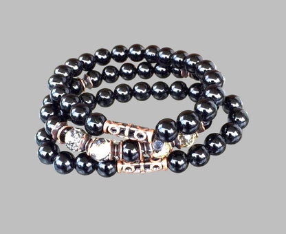 Black Tourmaline Set of 3 Bracelets | VESTA Collection
