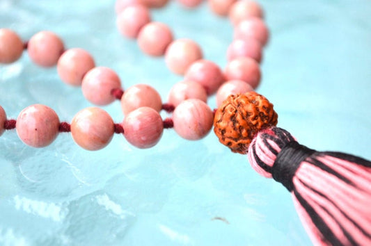 Rhodonite Pocket Mala | 27 Beads for Compassion & Balance | ANKURA Collection