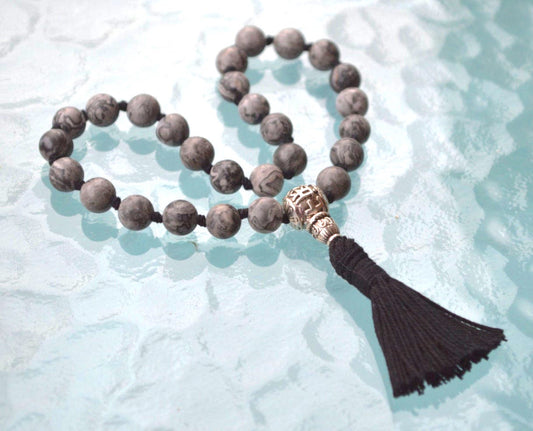 Scenic Jasper Pocket Mala | 27 Beads for Grounding & Balance | ANKURA Collection