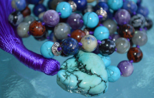 Ultimate Sagittarius Zodiac Mala Necklace | 108 Hand-Knotted Beads | ASTRA Collection