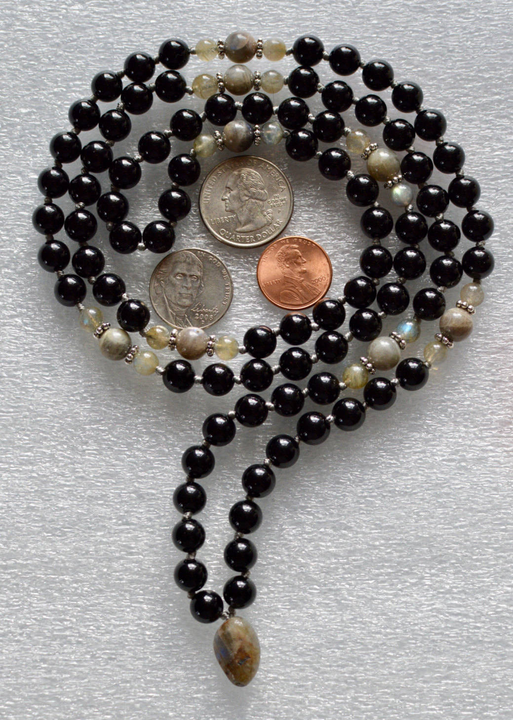 Black Tourmaline Mala Necklace | 108 Beads | VESTA Collection by AYK