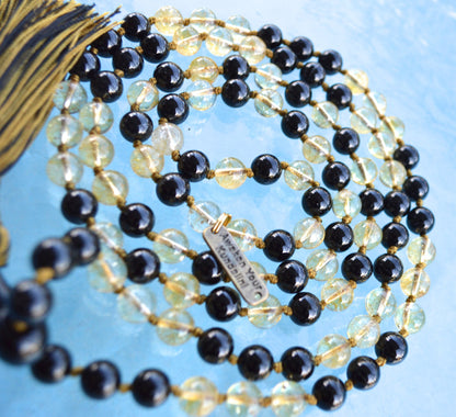 Black Tourmaline Mala Necklace | 108 Beads | VESTA Collection by AYK