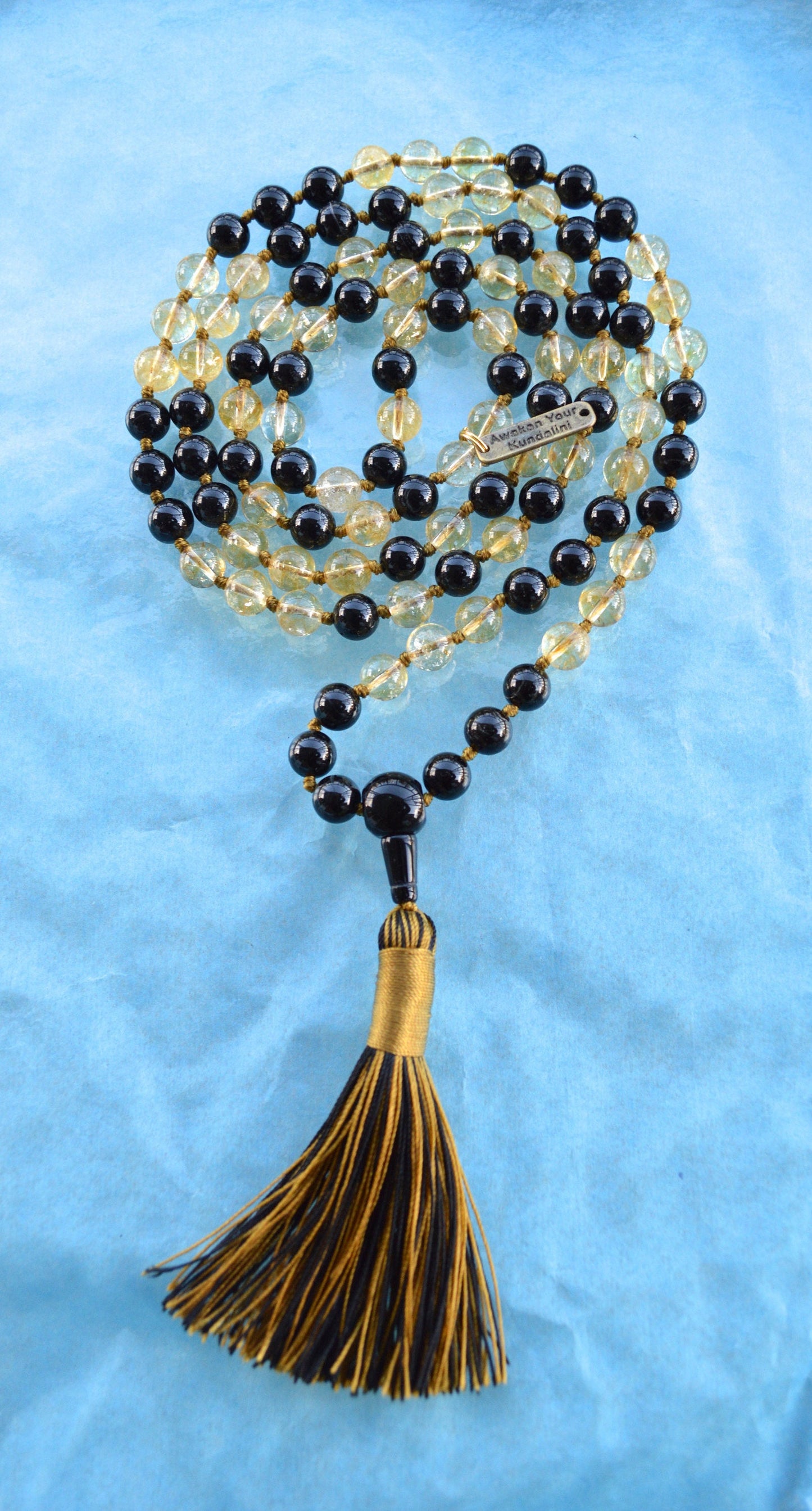 Black Tourmaline Mala Necklace | 108 Beads | VESTA Collection by AYK