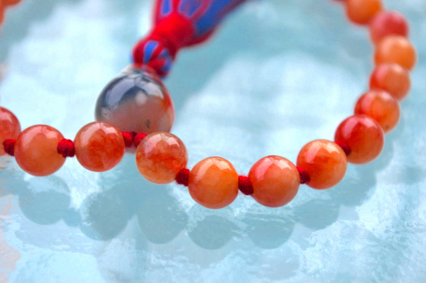 Orange Jade Quarter Pocket Mala | 27 Beads for Calm & Balance | ANKURA Collection