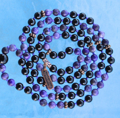 Black Tourmaline Mala Necklace | 108 Beads | VESTA Collection by AYK