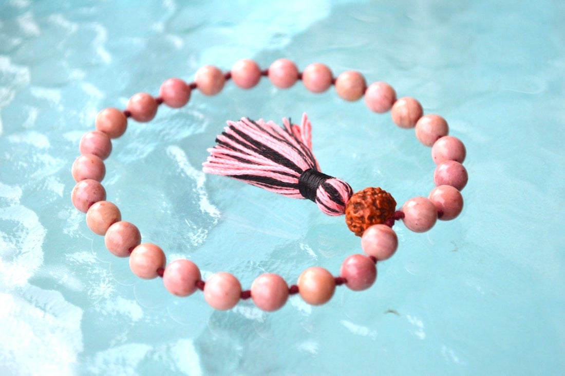 Rhodonite Pocket Mala | 27 Beads for Compassion & Balance | ANKURA Collection