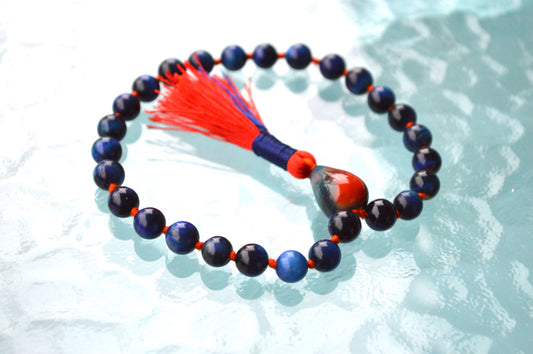 Blue Tiger’s Eye Pocket Mala | 27 Beads for Focus & Protection | ANKURA Collection