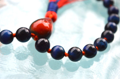 Blue Tiger’s Eye Pocket Mala | 27 Beads for Focus & Protection | ANKURA Collection