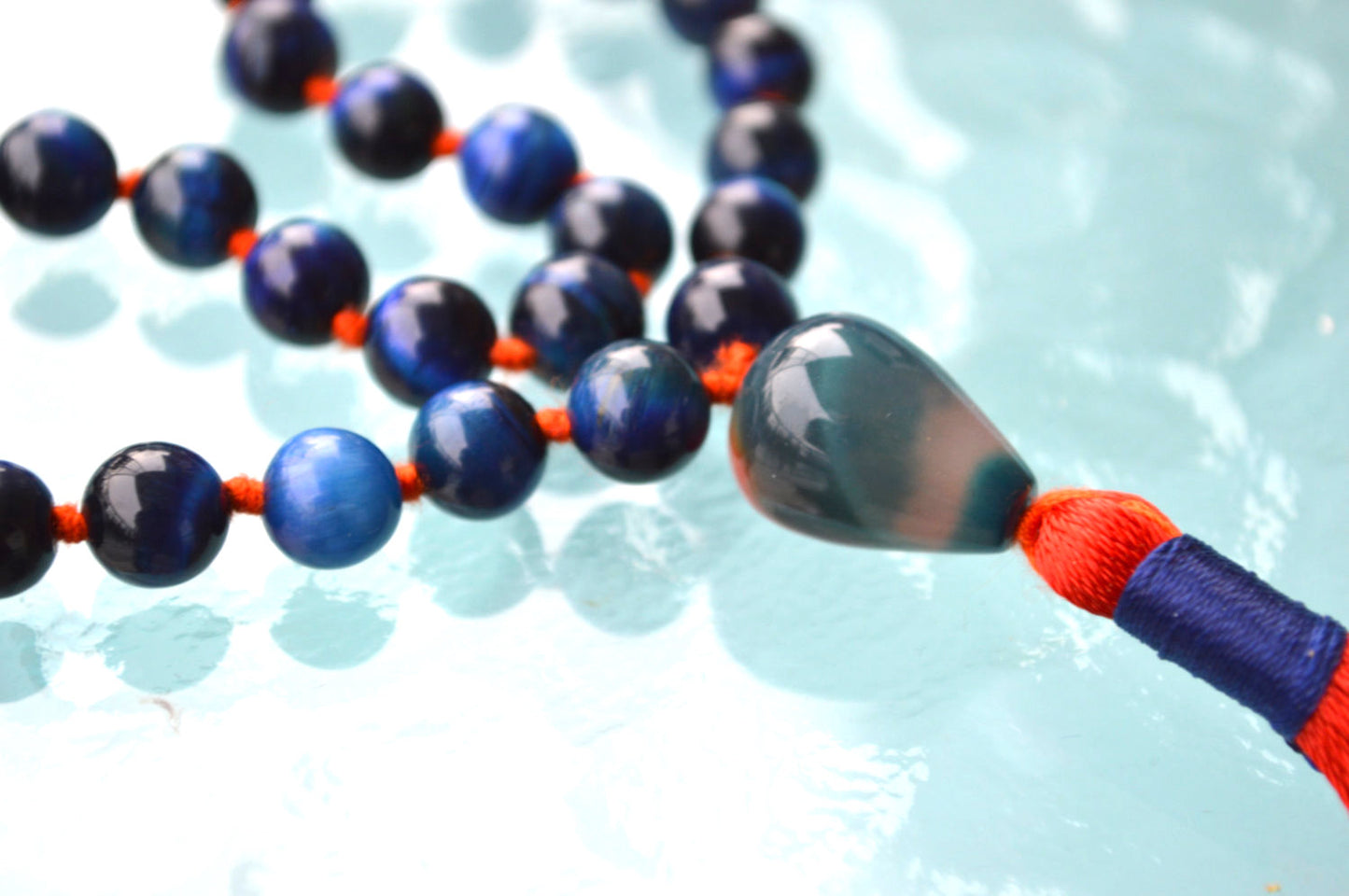 Blue Tiger’s Eye Pocket Mala | 27 Beads for Focus & Protection | ANKURA Collection