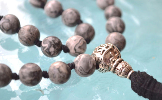 Scenic Jasper Pocket Mala | 27 Beads for Grounding & Balance | ANKURA Collection