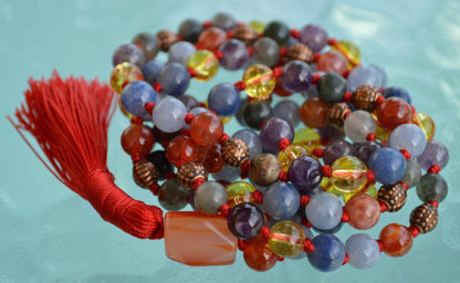 Ultimate Aries Zodiac Mala Necklace | 108 Hand-Knotted Beads | ASTRA Collection