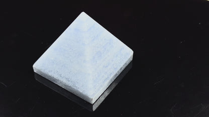 Blue Calcite Crystal Pyramid | 2-Inch Soothing Stone | TATTVA Collection