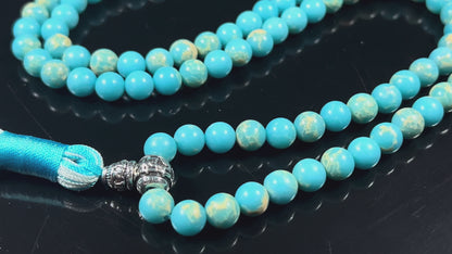 Tide & Stone Mala Necklace | Sea Sediment Jasper | 108 Beads | DHARA
