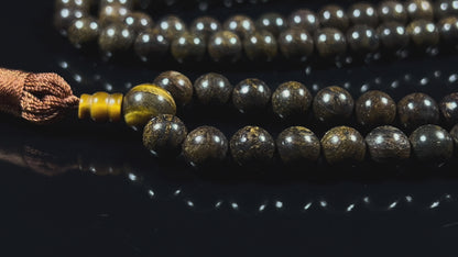Handmade Bronzite Mala Necklace, 8mm 108 Beads, Sagittarius Birthstone, Root Chakra Healing