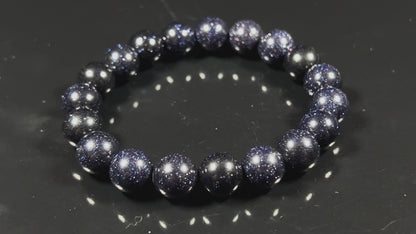 Blue Goldstone Bracelet | 10mm Beads | TARA Collection by AYK